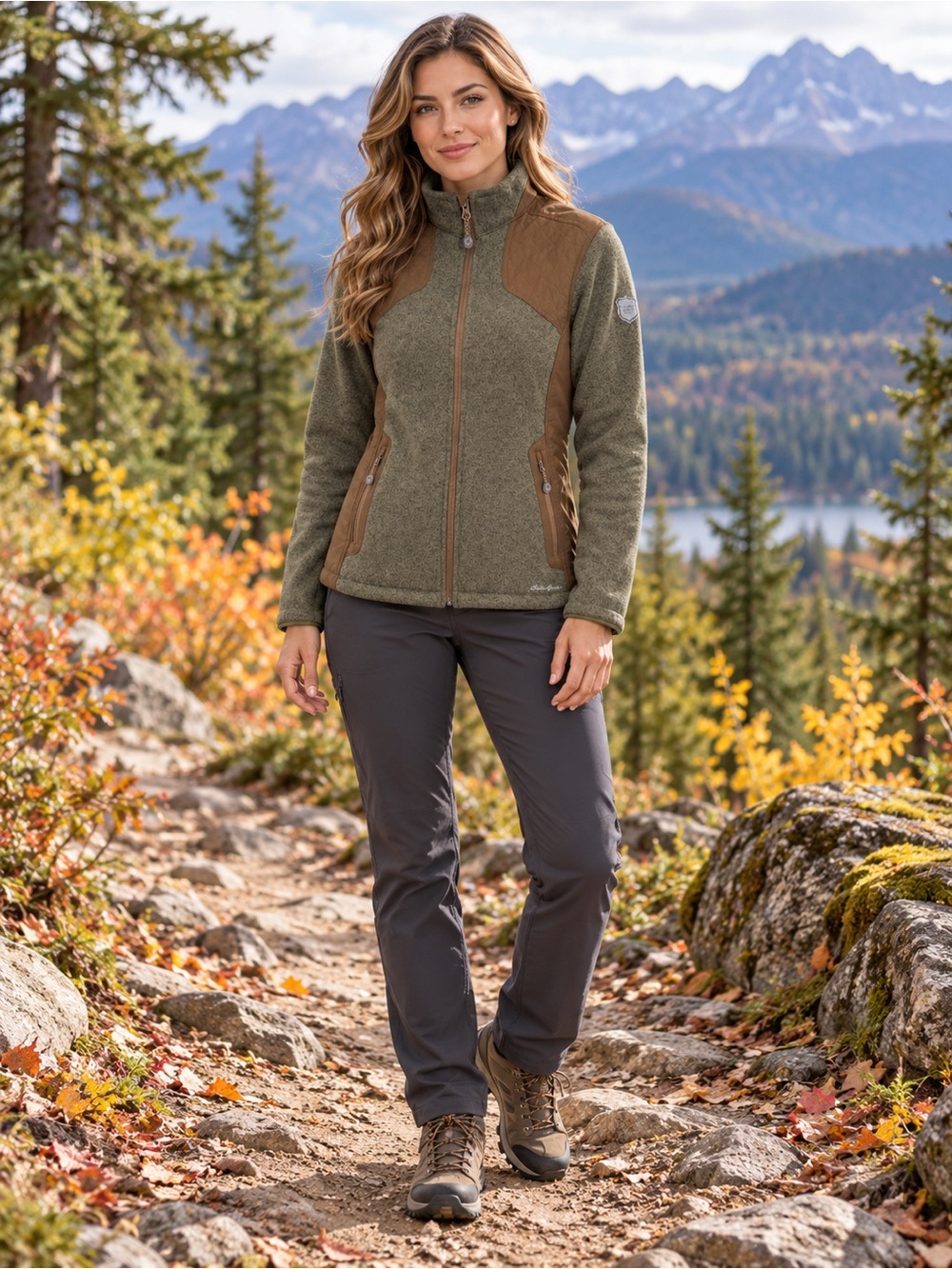 Eddie Bauer Daybreaker Fleece Field Jacket L Granola Girl Gorpcore Hiking Layer